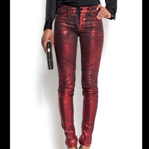 “MANGO MNG” Metallic Gold Coated Skinny Jeans